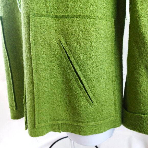 Coldwater Creek Green Wool Blend Button Up Jacket W/ Pockets M - Picture 3 of 10